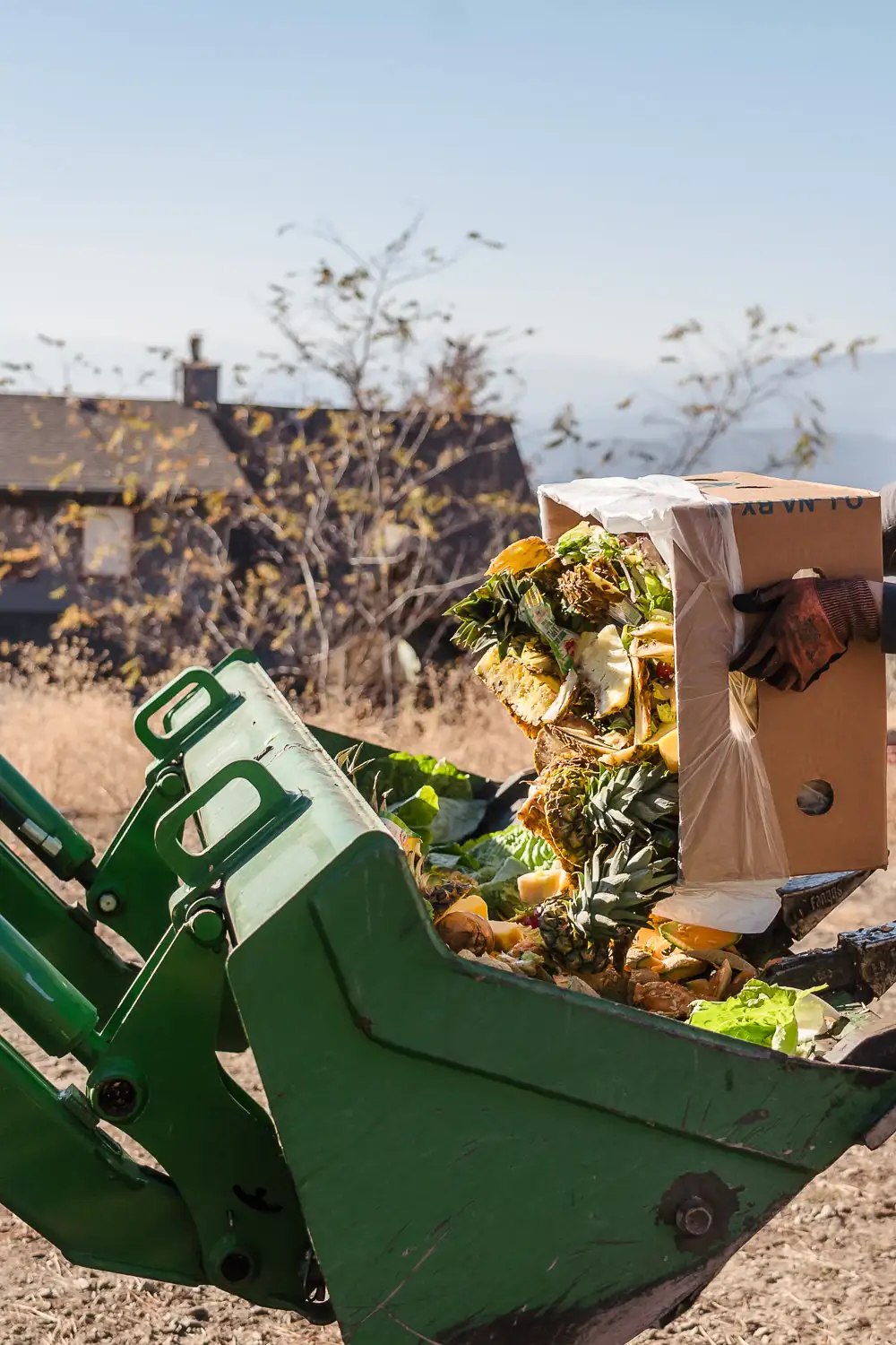 food waste being collected from a farm